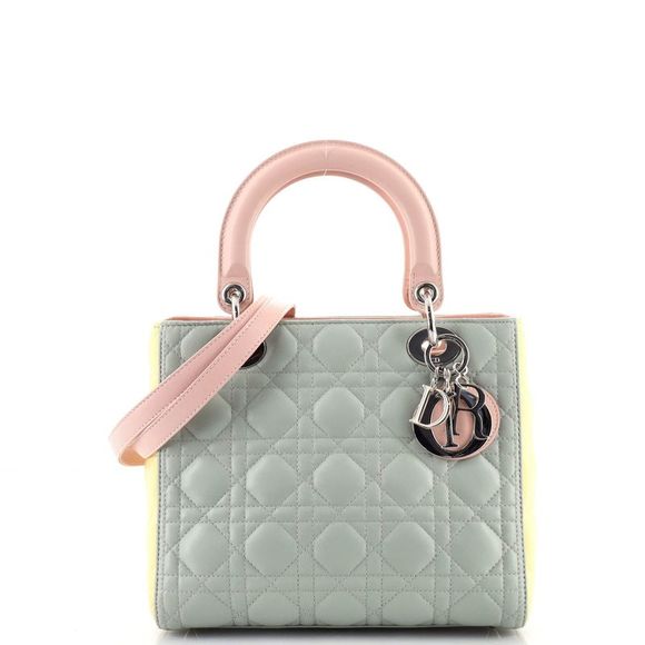 Christian Dior Handbags - Christian Dior Tricolor Lady Dior Bag Cannage Quilt Leather Medium